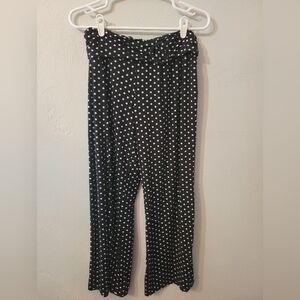 Robert Louis Black and White Polka Dot Wide Leg Pants